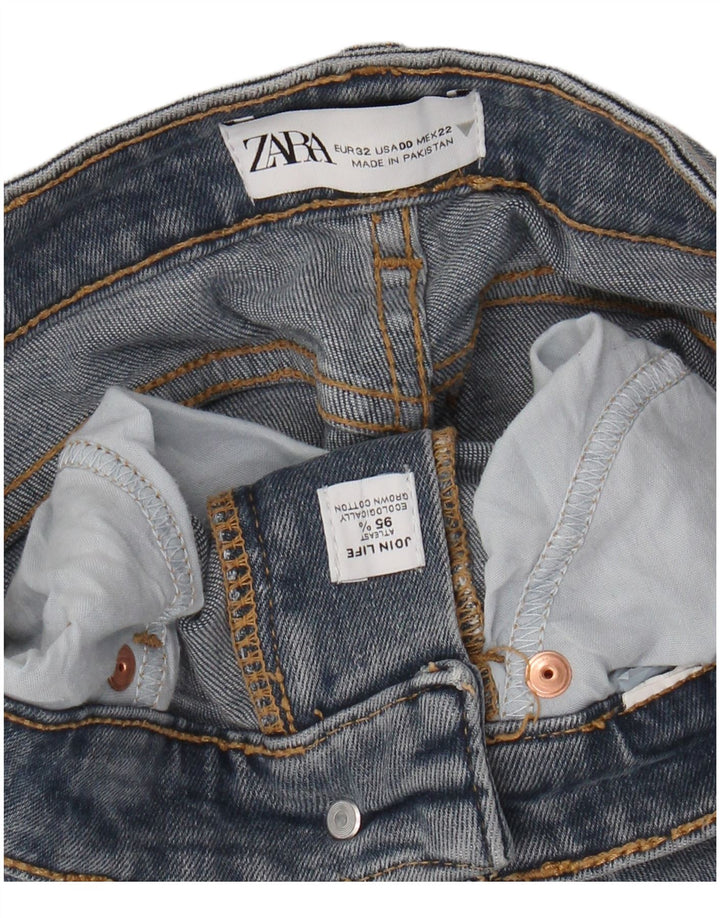 ZARA Womens High Waist Bootcut Jeans W22 L24 Blue Cotton