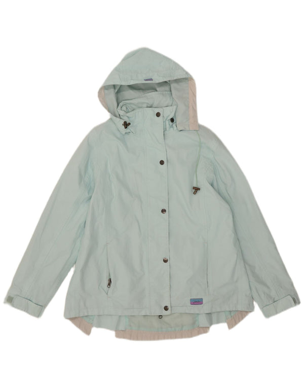 Joules Womens Hooded Rain Jacket UK 8 Small Turquoise Polyester