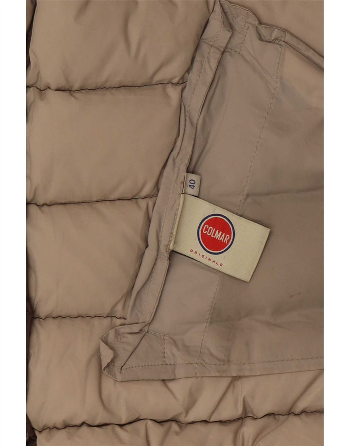 Colmar Womens Hooded Padded Jacket EU 40 Medium Brown Polyester