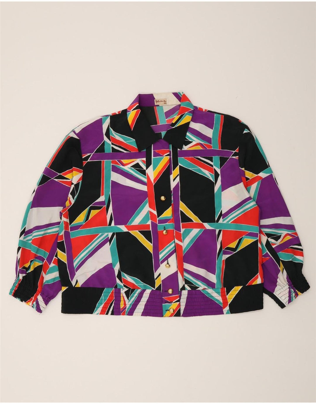 Felicia Womens Crop Shirt Blouse IT 44 Medium Multicoloured Geometric