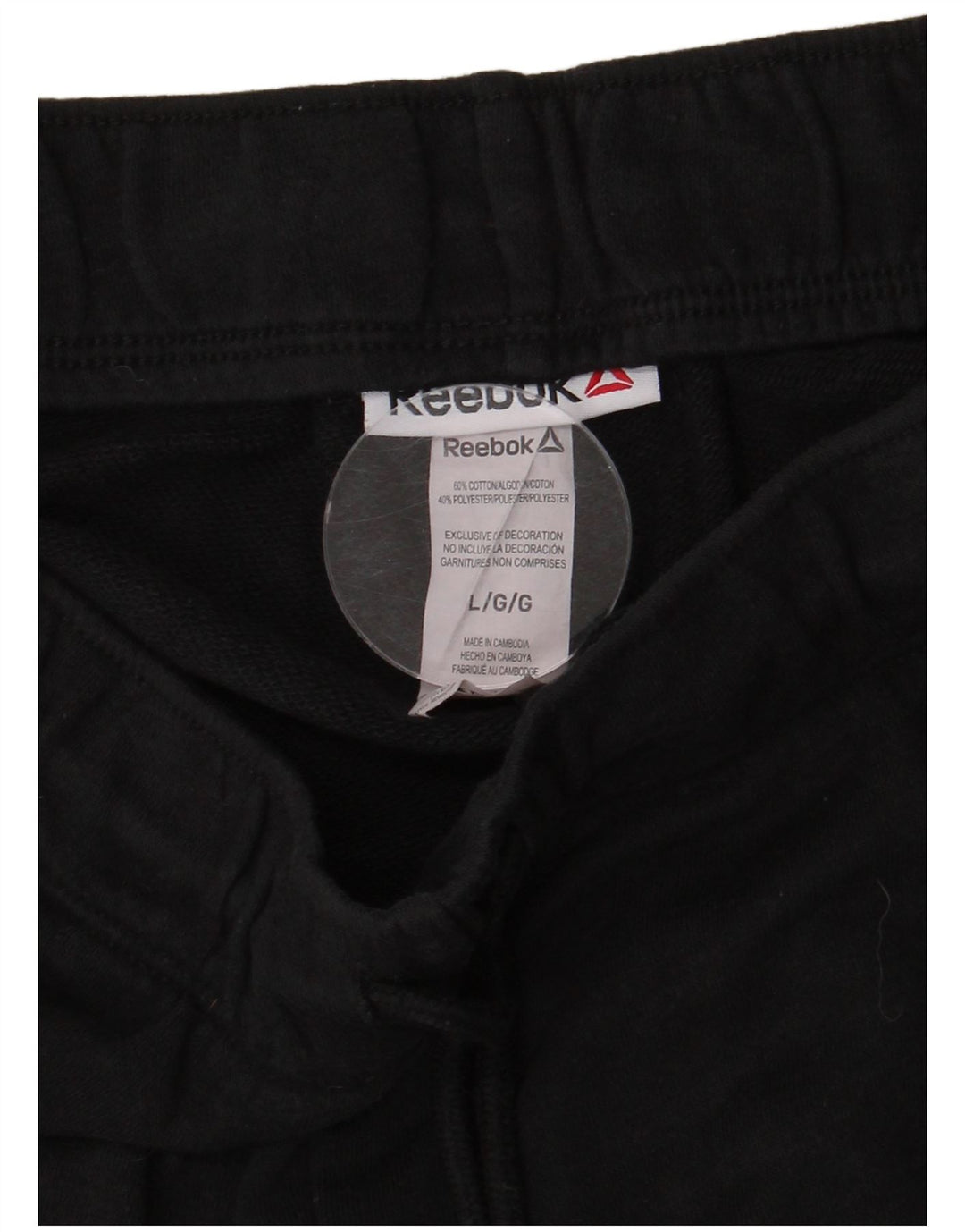 REEBOK Womens Sport Shorts UK 14 Large  Black Cotton