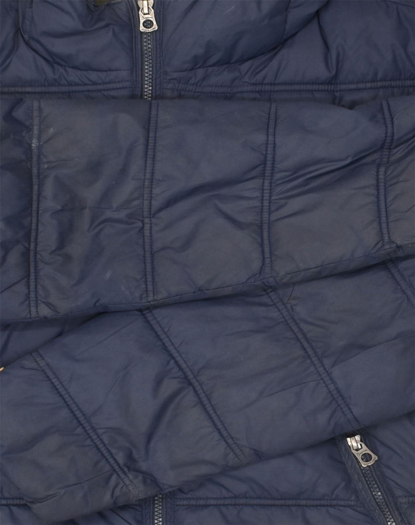 JACK & JONES Mens Hooded Padded Jacket UK 40 Large Navy Blue Polyester | Vintage Jack & Jones | Thrift | Second-Hand Jack & Jones | Used Clothing | Messina Hembry 