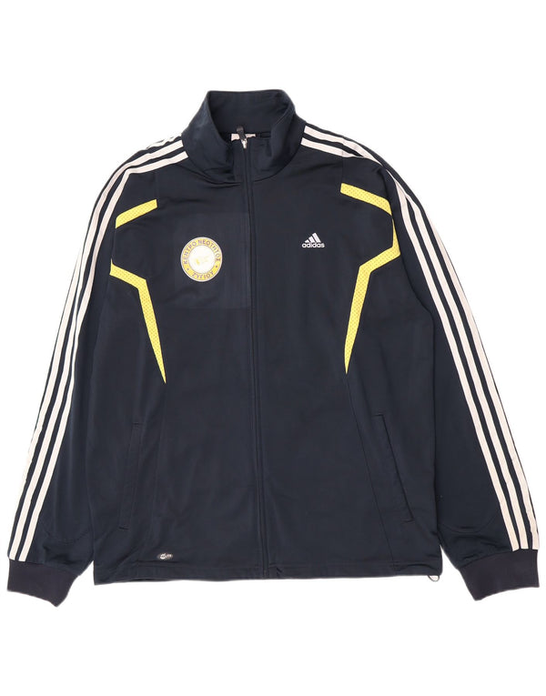 Adidas Mens Graphic Tracksuit Top Jacket Medium Navy Blue Colourblock