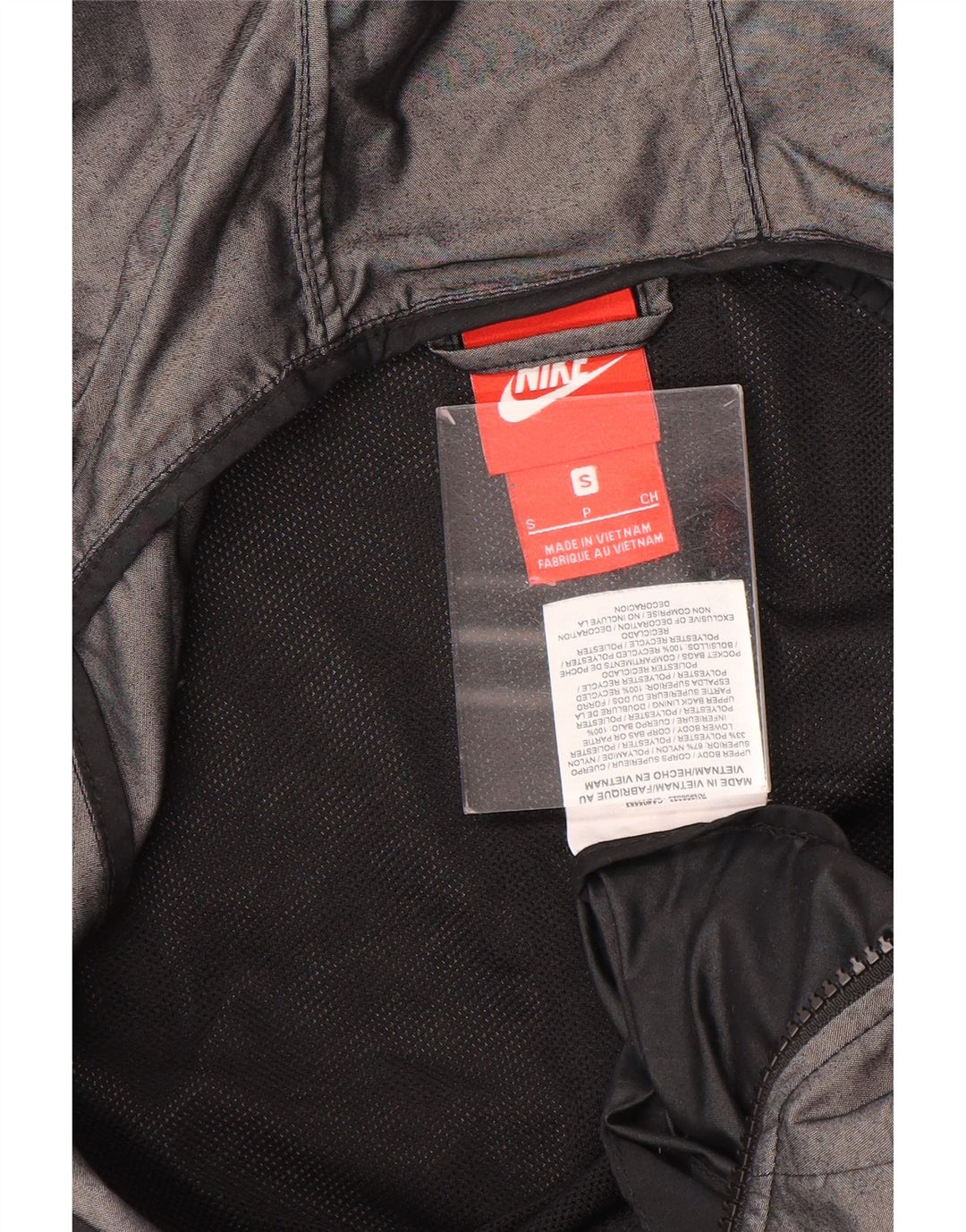 Nike Womens Hooded Rain Jacket UK 10 Small Grey Colourblock Nylon