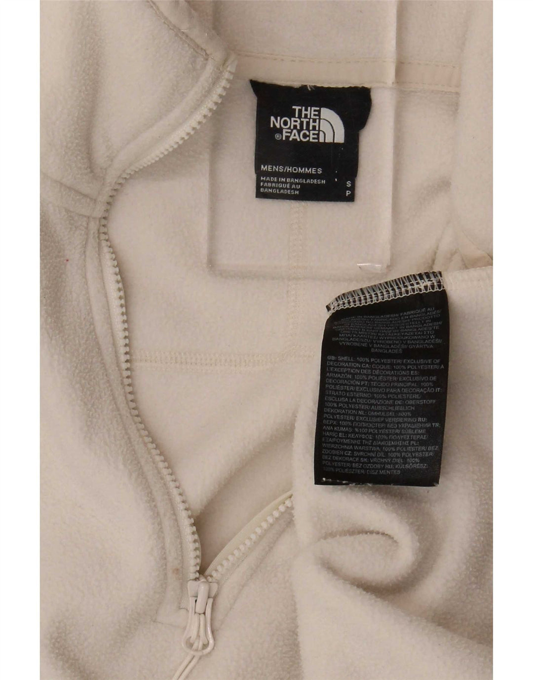 The North Face Mens Zip Neck Fleece Jumper Small Beige Polyester