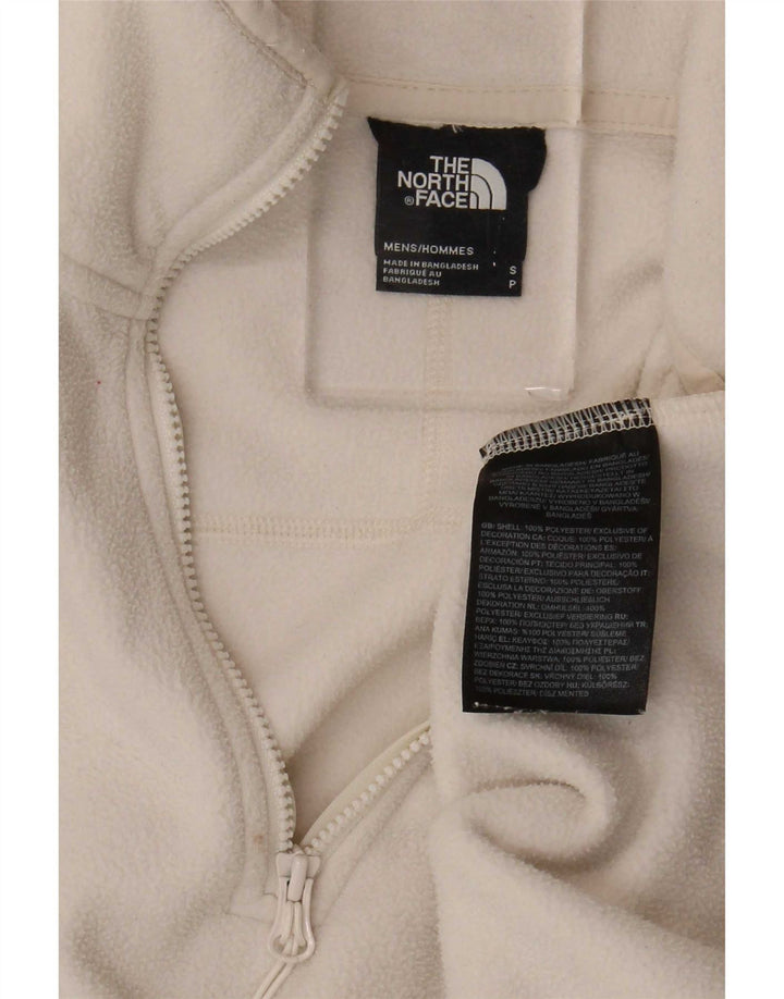 The North Face Mens Zip Neck Fleece Jumper Small Beige Polyester
