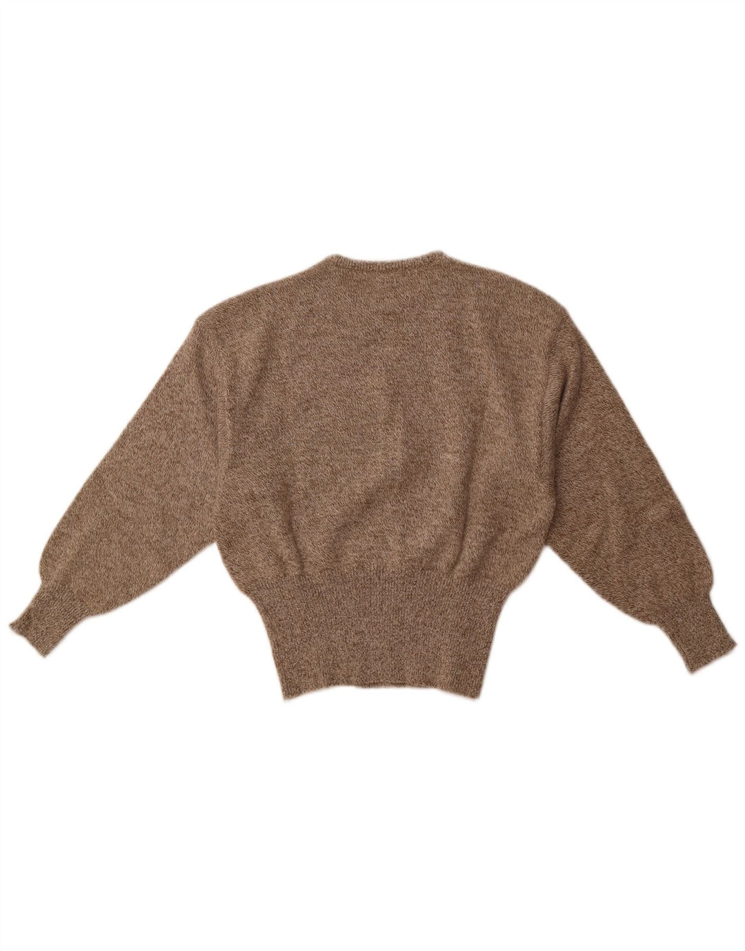 Vintage Womens Crew Neck Jumper Sweater UK 14 Medium Brown Wool