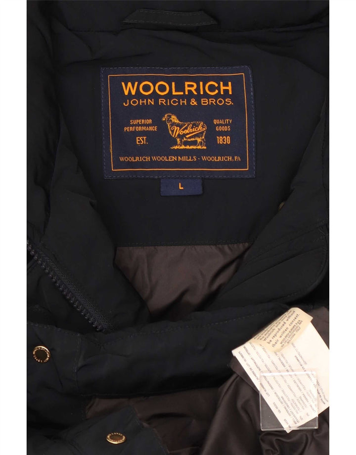 Woolrich Womens Padded Coat UK 16 Large Navy Blue Polyester