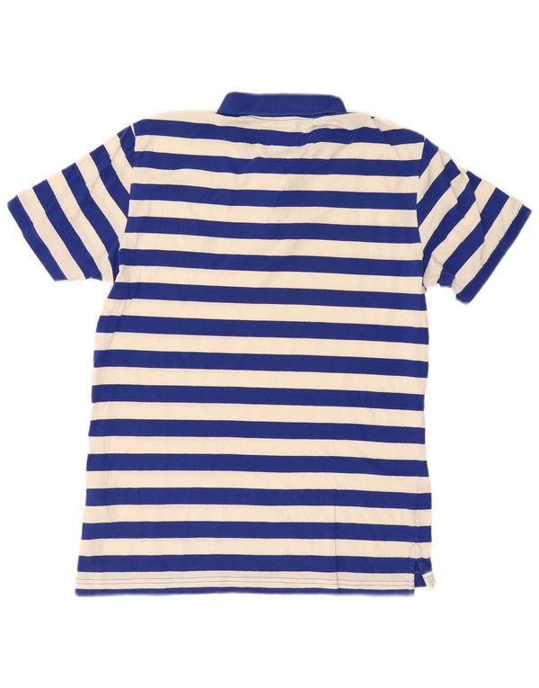 Penguin Mens Regular Fit Polo Shirt Medium Blue Striped Cotton