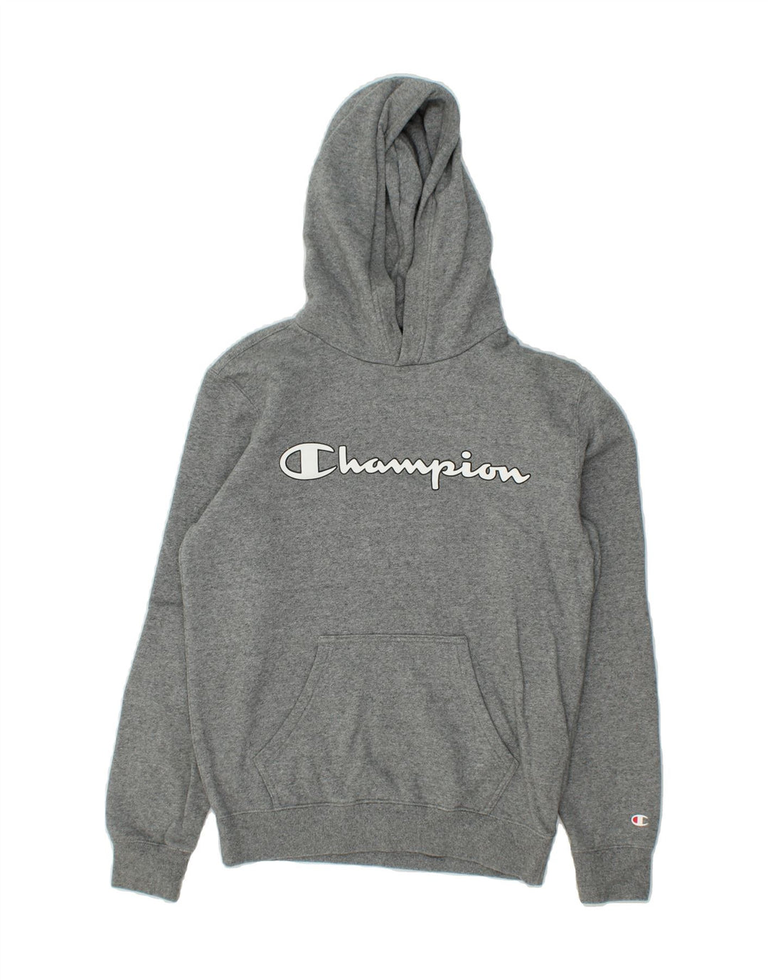 CHAMPION Mens Graphic Hoodie Jumper Small Grey Cotton Vintage Champion and Second-Hand Champion from Messina Hembry 