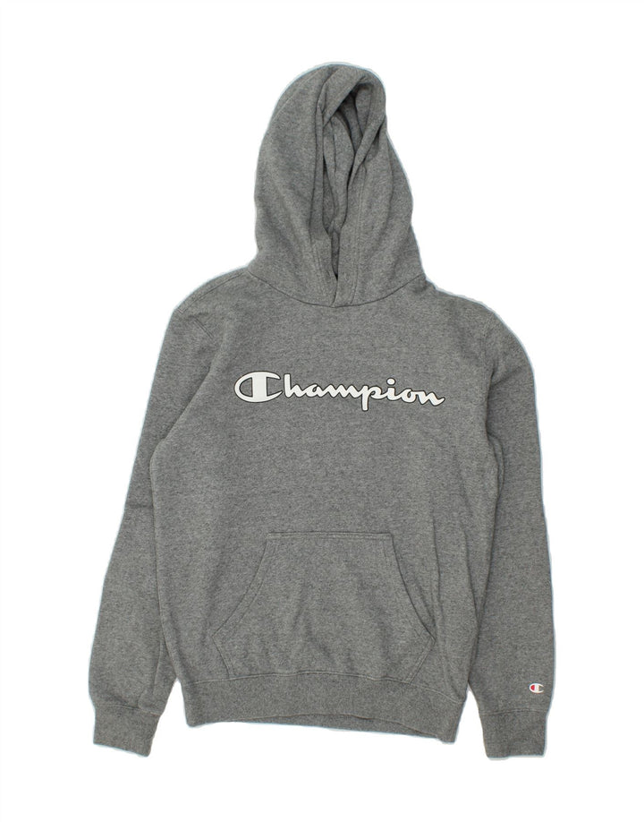 CHAMPION Mens Graphic Hoodie Jumper Small Grey Cotton Vintage Champion and Second-Hand Champion from Messina Hembry 