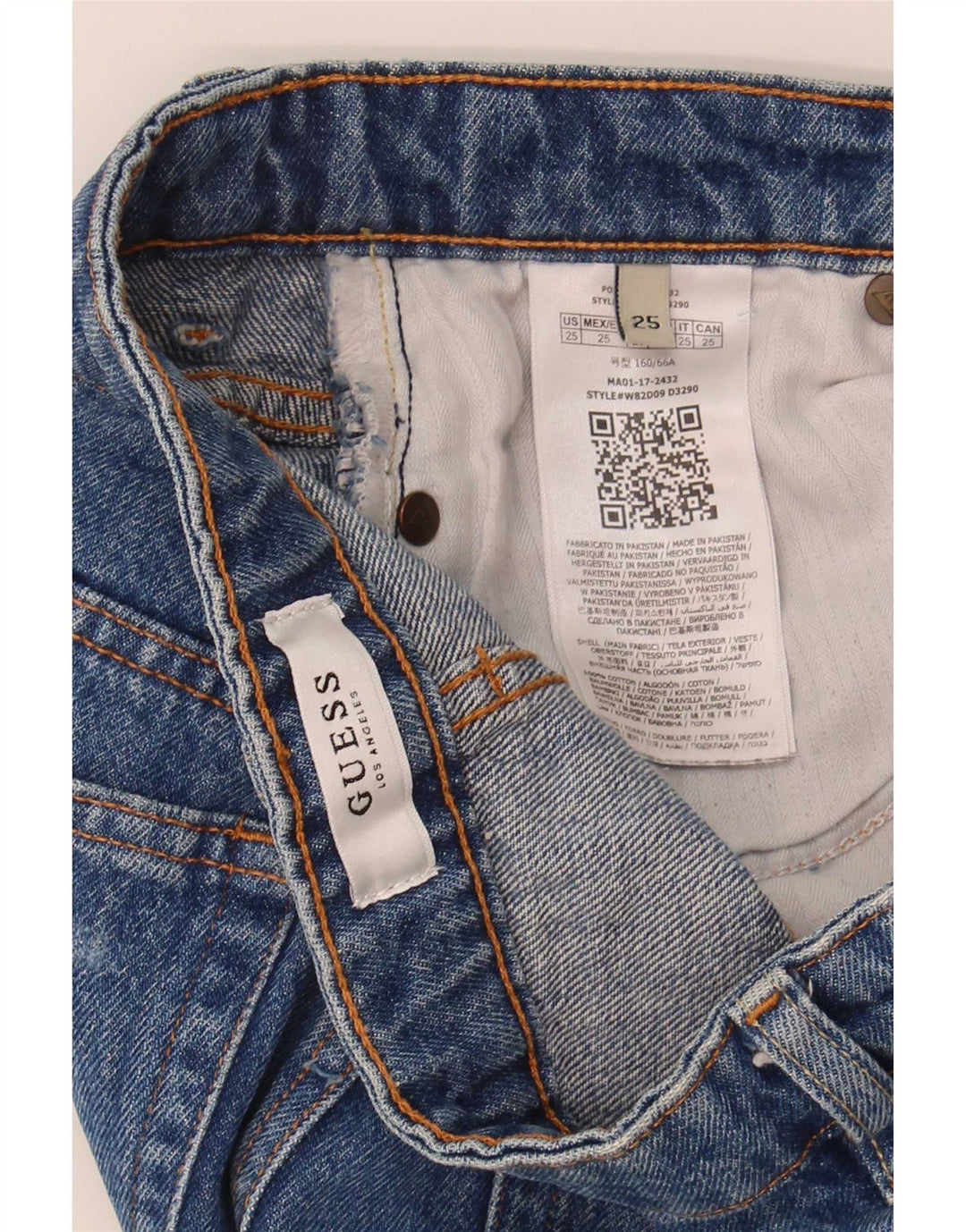 Guess Womens Distressed Denim Shorts W25 XS Blue Polyester