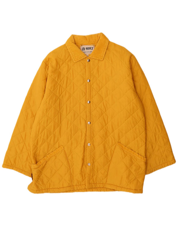 Husky Mens Quilted Jacket UK 46 3XL Yellow Polyamide