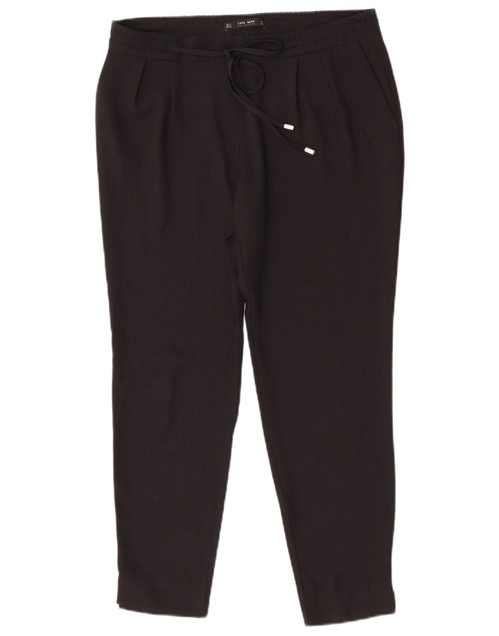 Zara Womens Slim Chino Trousers Small W30 L27 Black Polyester
