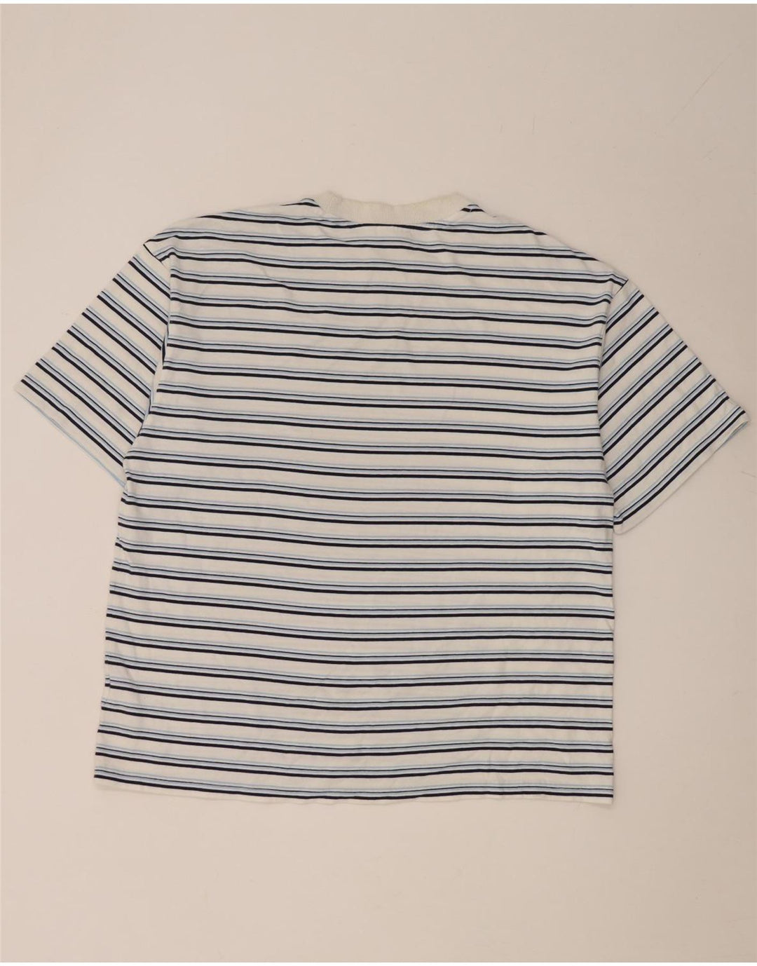 Adidas Mens T-Shirt Top XL White Striped Cotton