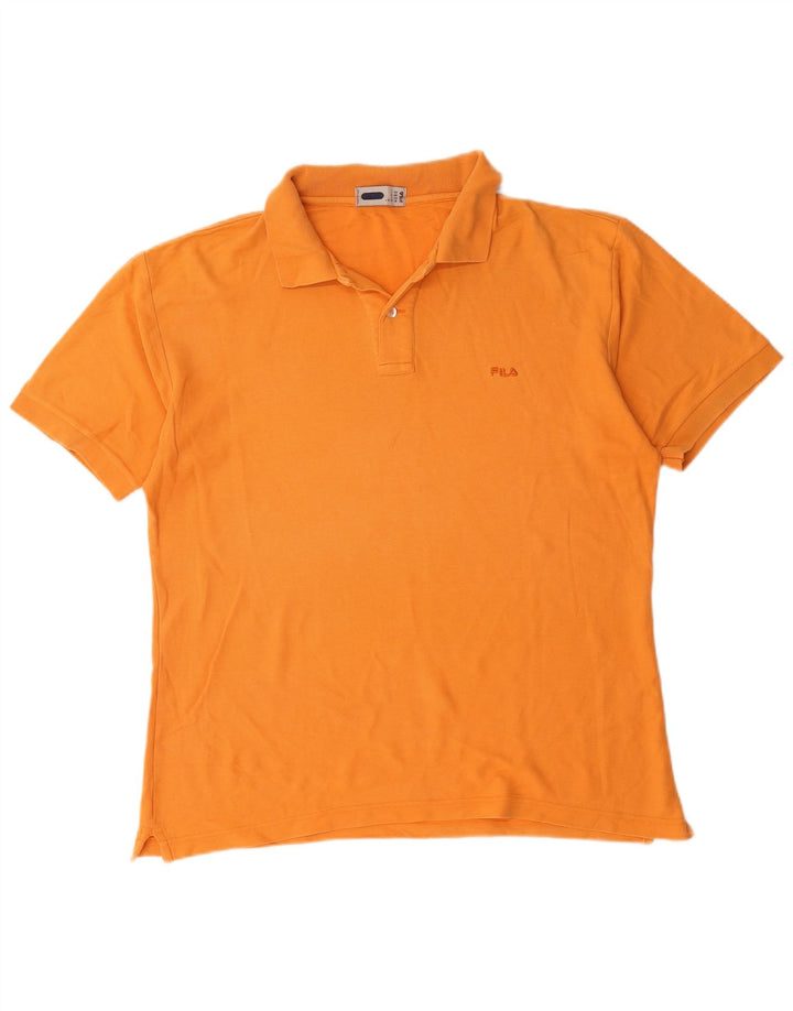 Fila Mens Polo Shirt IT 50 Medium Orange Cotton