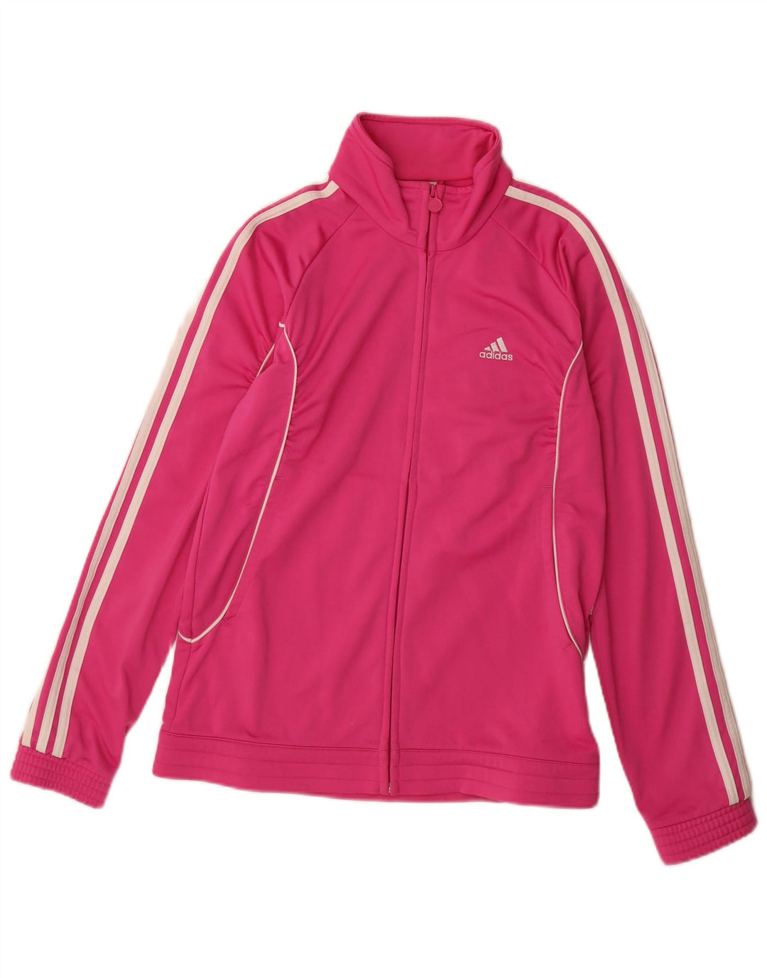 Adidas Girls Tracksuit Top Jacket 15-16 Years Pink Polyester
