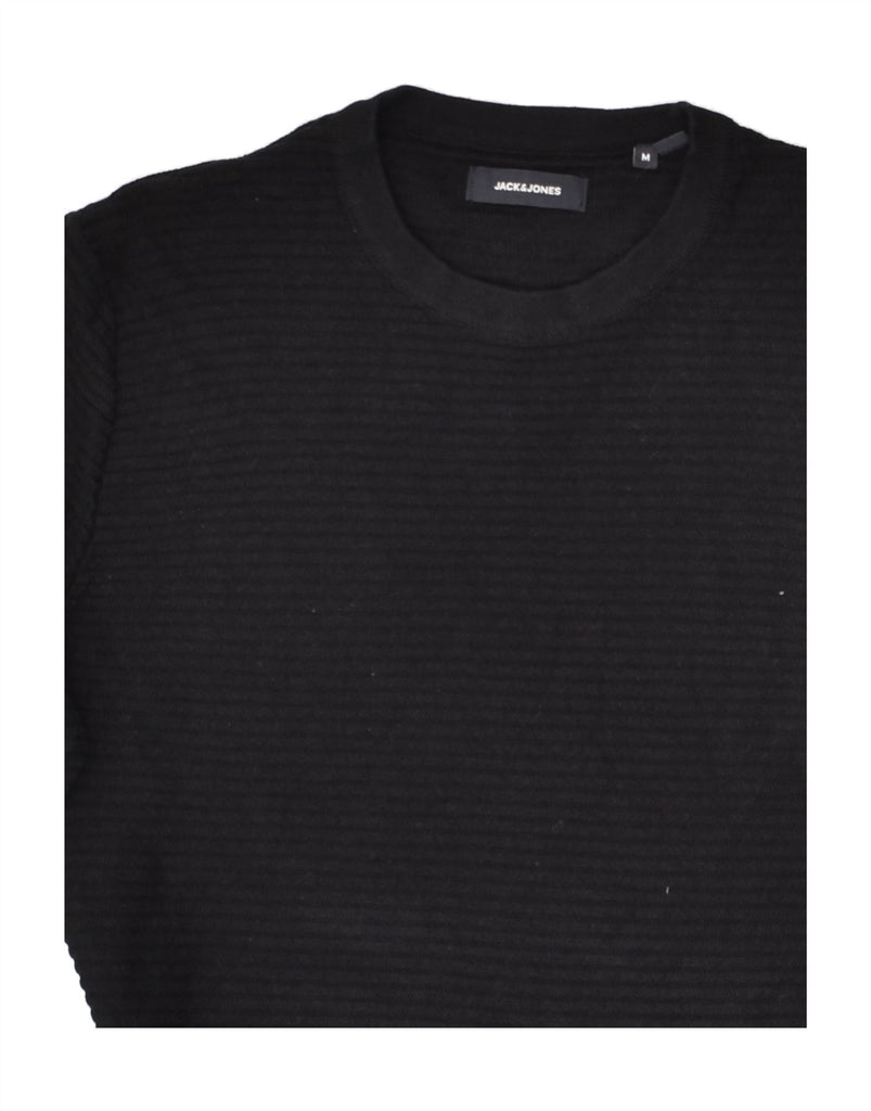 JACK & JONES Mens Crew Neck Jumper Sweater Medium Black Cotton | Vintage Jack & Jones | Thrift | Second-Hand Jack & Jones | Used Clothing | Messina Hembry 