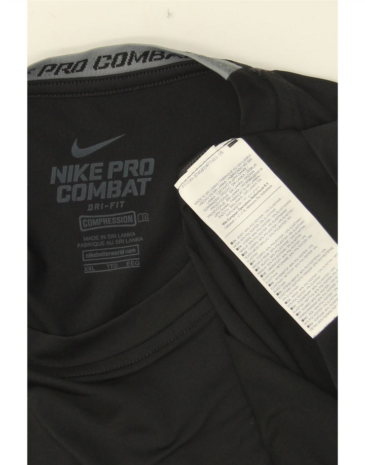 NIKE Mens Dri Fit Graphic T-Shirt Top 2XL Black Polyester