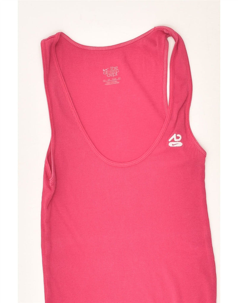 NIKE Womens Vest Top UK 4 XS Pink Cotton | Vintage Nike | Thrift | Second-Hand Nike | Used Clothing | Messina Hembry 