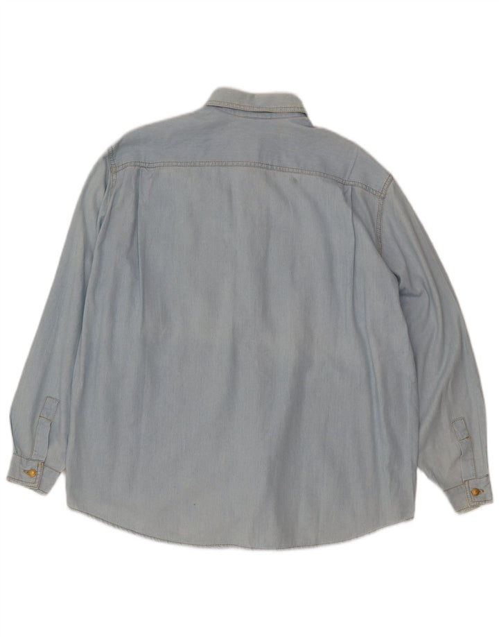 Roccobarocco Womens Oversized Denim Shirt IT 42 Medium Blue Cotton
