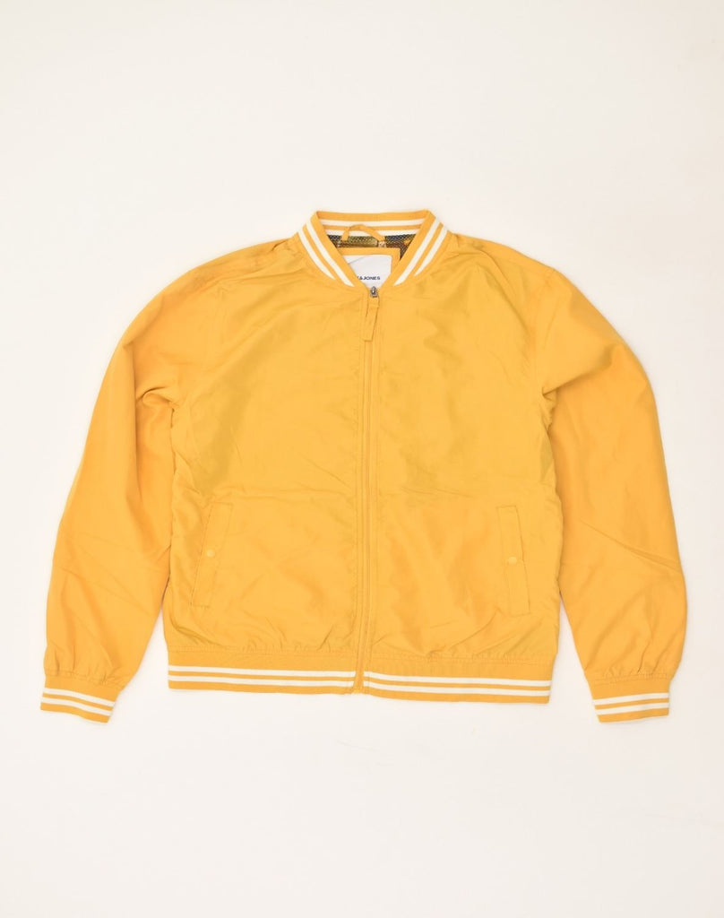 JACK & JONES Mens Bomber Jacket UK 36 Small Yellow Polyester | Vintage Jack & Jones | Thrift | Second-Hand Jack & Jones | Used Clothing | Messina Hembry 