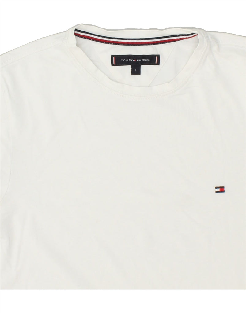 TOMMY HILFIGER Mens T-Shirt Top Small White Cotton | Vintage Tommy Hilfiger | Thrift | Second-Hand Tommy Hilfiger | Used Clothing | Messina Hembry 