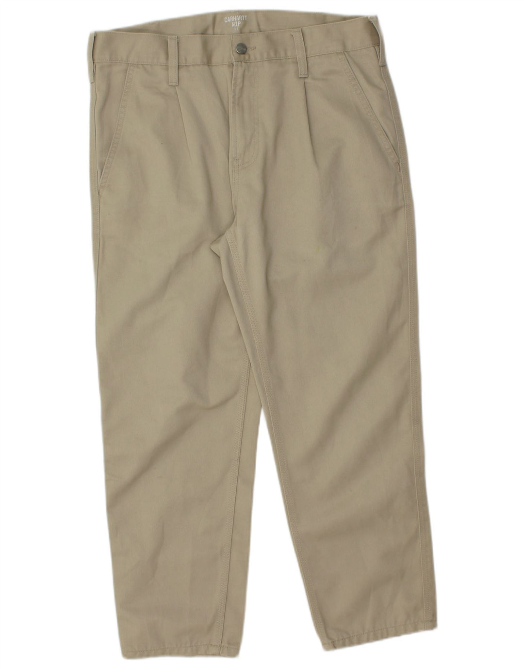 Carhartt Mens Slim Chino Trousers W31 L25 Beige Polyester