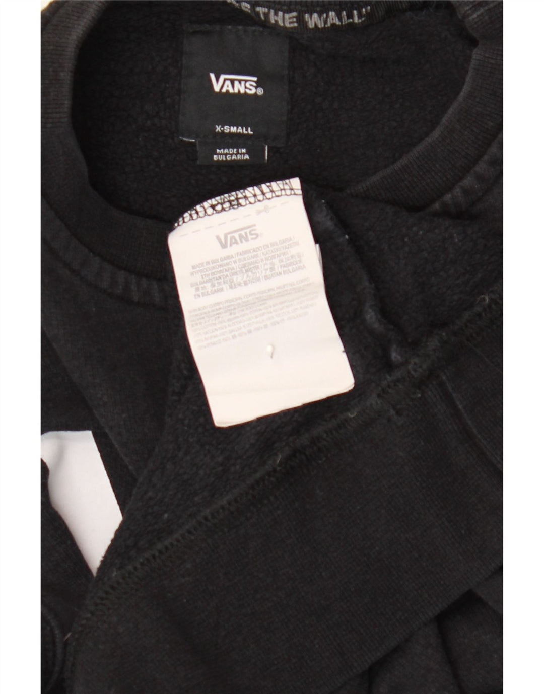VANS Mens Graphic Sweatshirt Jumper XS Black Cotton Vintage Vans and Second-Hand Vans from Messina Hembry 
