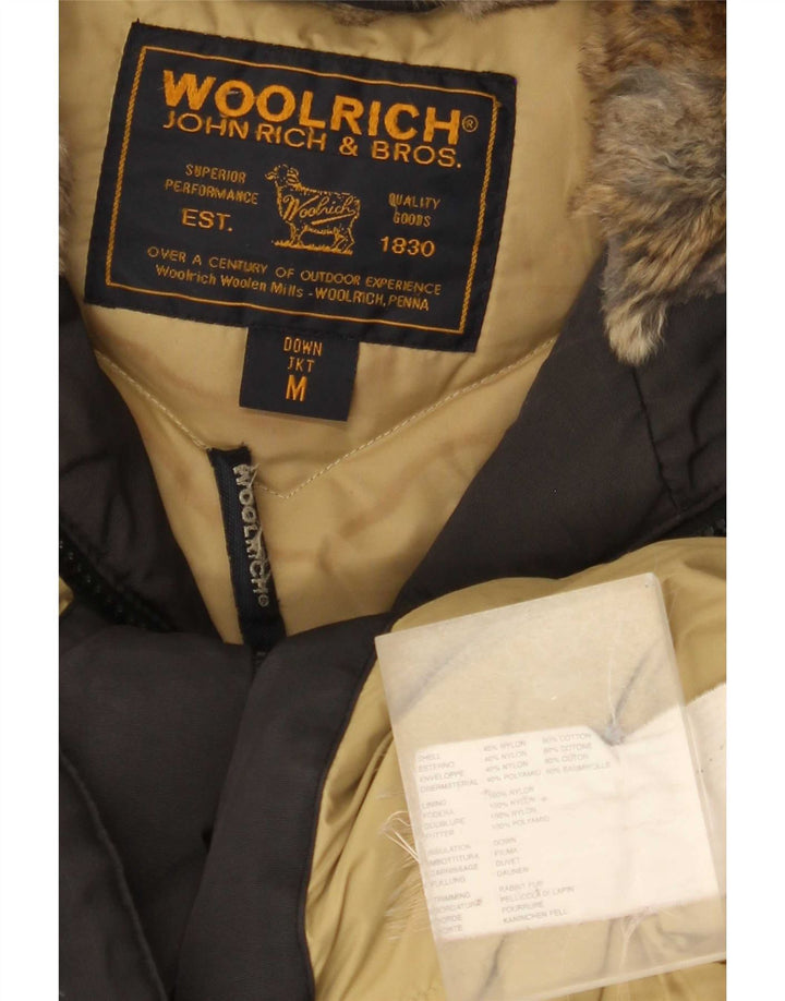 Woolrich Womens Hooded Padded Jacket UK 14 Medium Black Nylon