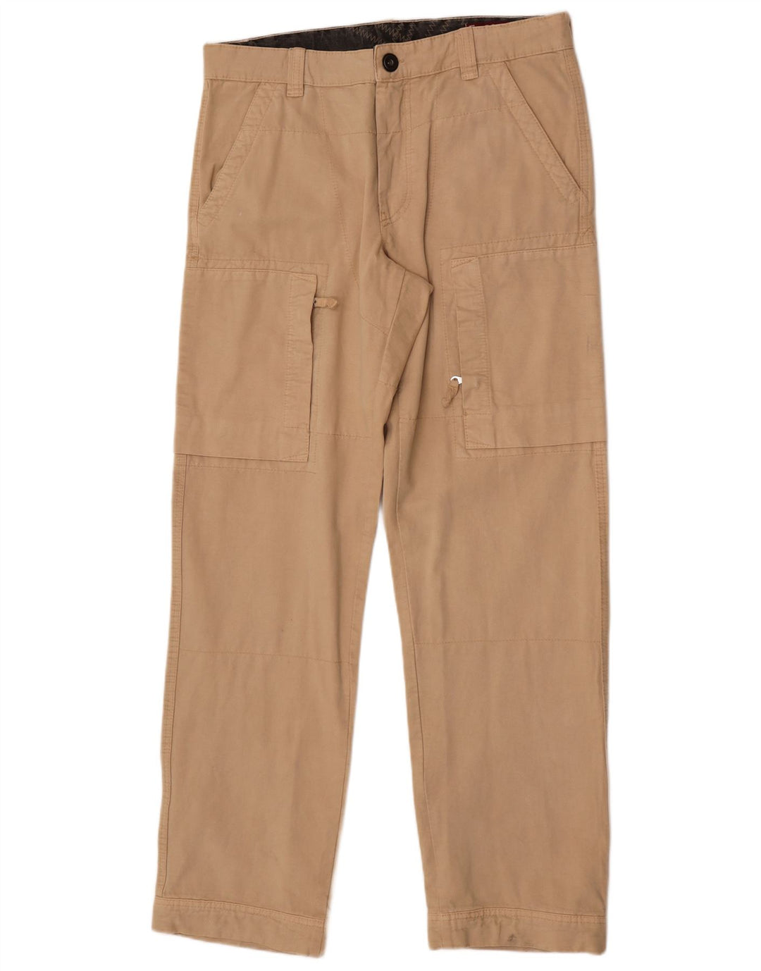 Murphy & Nye Mens Straight Cargo Trousers W36 L34 Beige Cotton