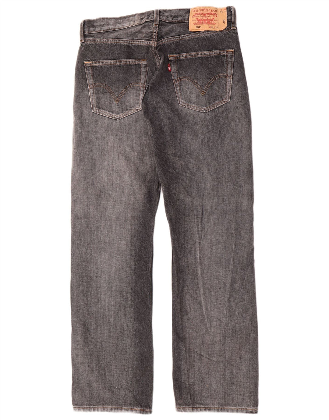 Levi's Mens 501 Straight Jeans W32 L30 Grey Cotton