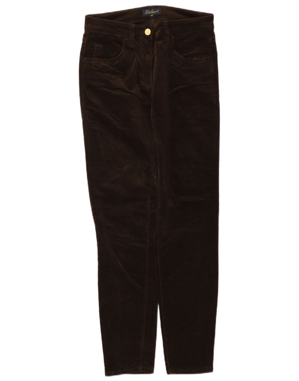 Luisa Spagnoli Womens Velvet Slim Casual Trousers IT 40 Small W27 L29 Brown
