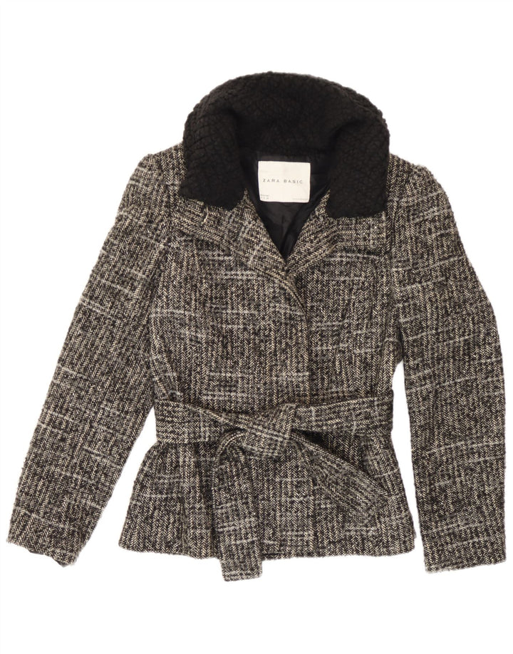 Zara Womens Jacket UK 12 Medium Grey Cotton