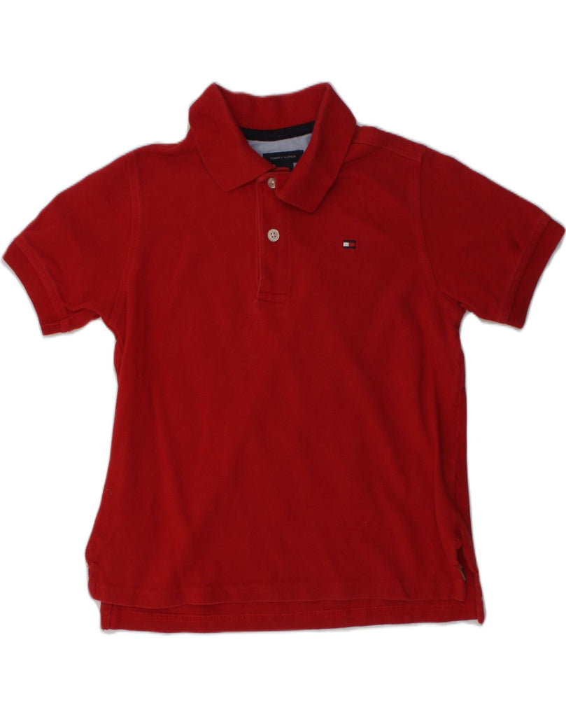 TOMMY HILFIGER Boys Polo Shirt 4-5 Years Red Cotton | Vintage Tommy Hilfiger | Thrift | Second-Hand Tommy Hilfiger | Used Clothing | Messina Hembry 