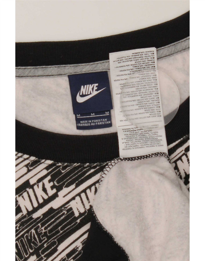 Nike Womens Graphic Sweatshirt Jumper UK 14 Medium Black Cotton