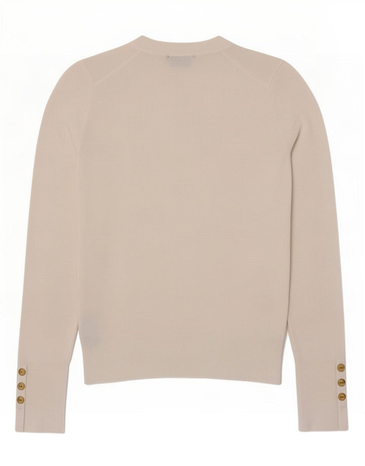 Zara Womens Crew Neck Jumper Sweater UK 12 Medium White