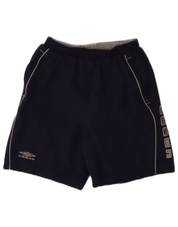 Umbro Boys Graphic Sport Shorts 9-10 Years Medium Navy Blue Polyester