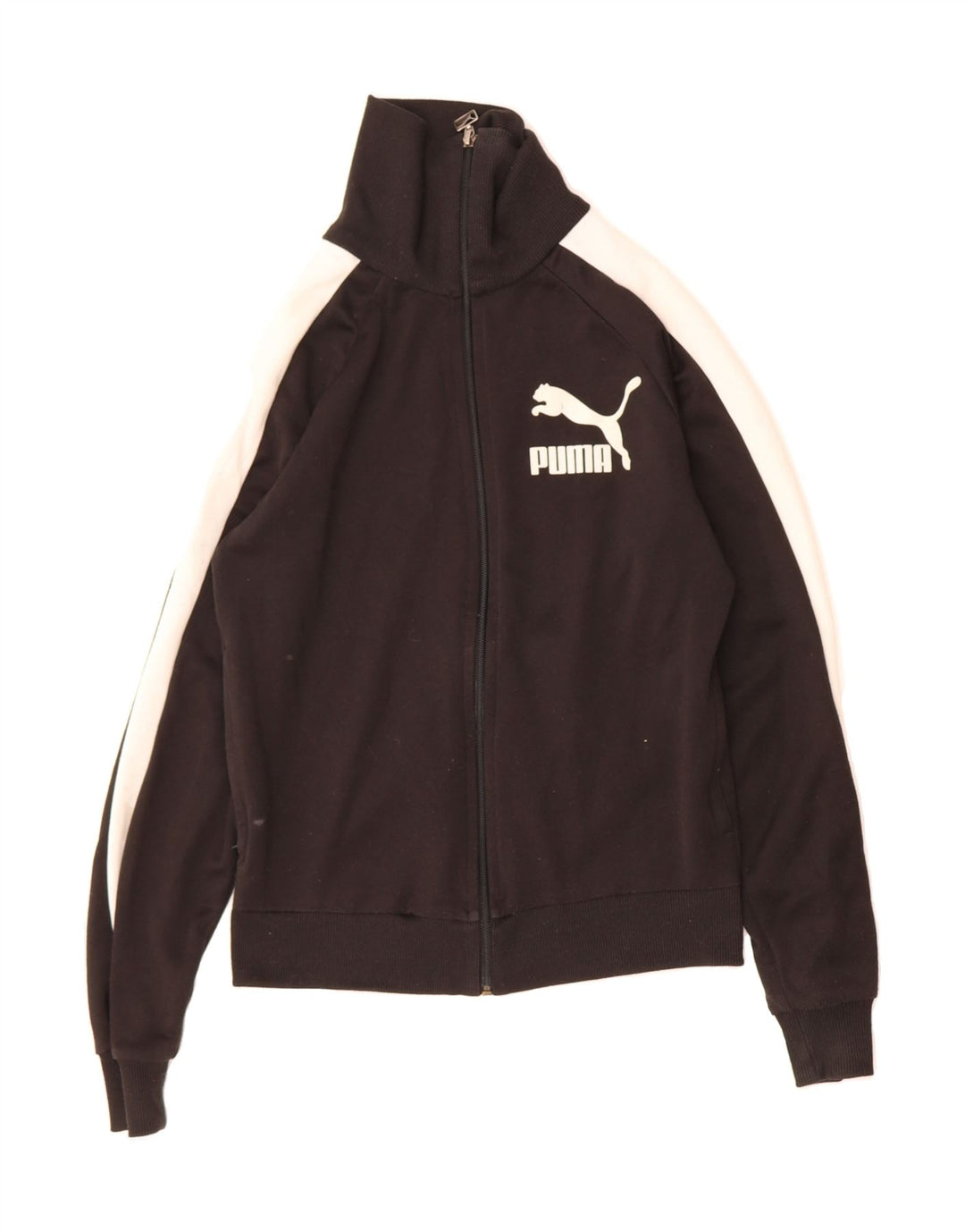 PUMA Mens Graphic Tracksuit Top Jacket Small Black Colourblock Polyester Vintage Puma and Second-Hand Puma from Messina Hembry 