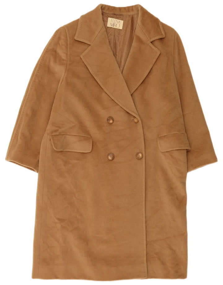 ELENA MIRO Womens Loose Fit Double Breasted Coat UK 16 Large Brown