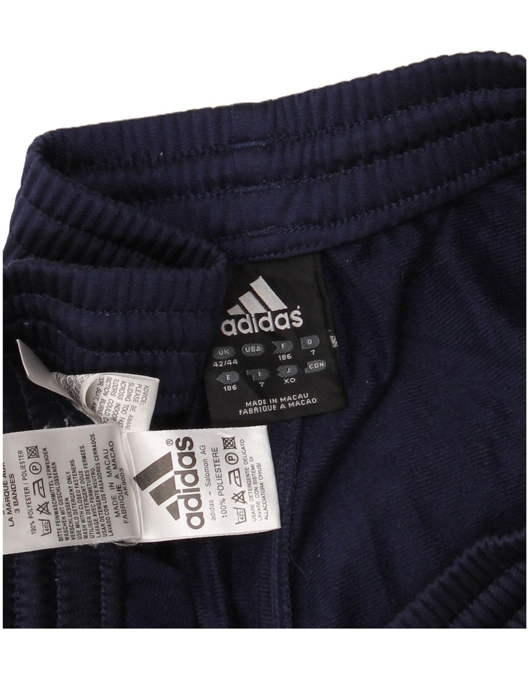 ADIDAS Mens Tracksuit Trousers UK 42/44 Large  Navy Blue Polyester