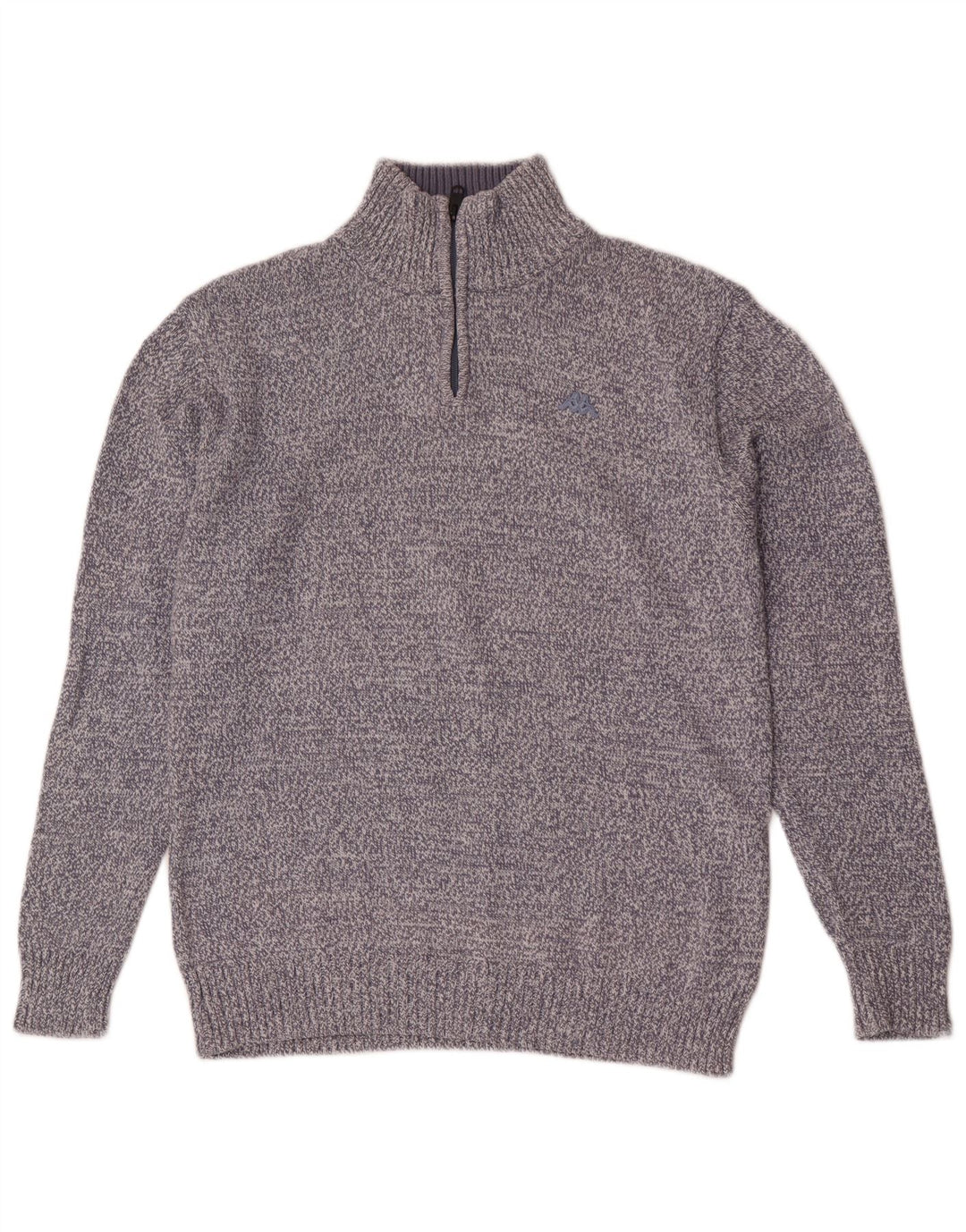 Kappa Mens Zip Neck Jumper Sweater XL Blue Flecked