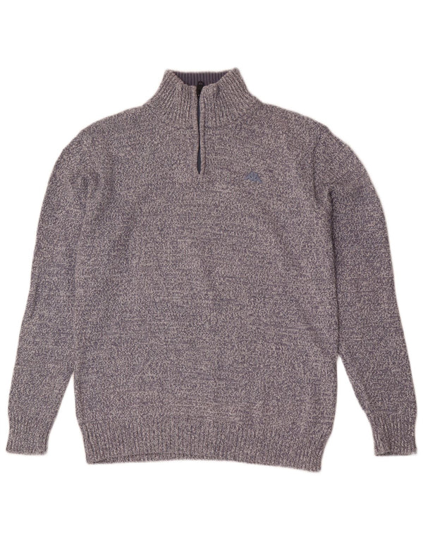 Kappa Mens Zip Neck Jumper Sweater XL Blue Flecked