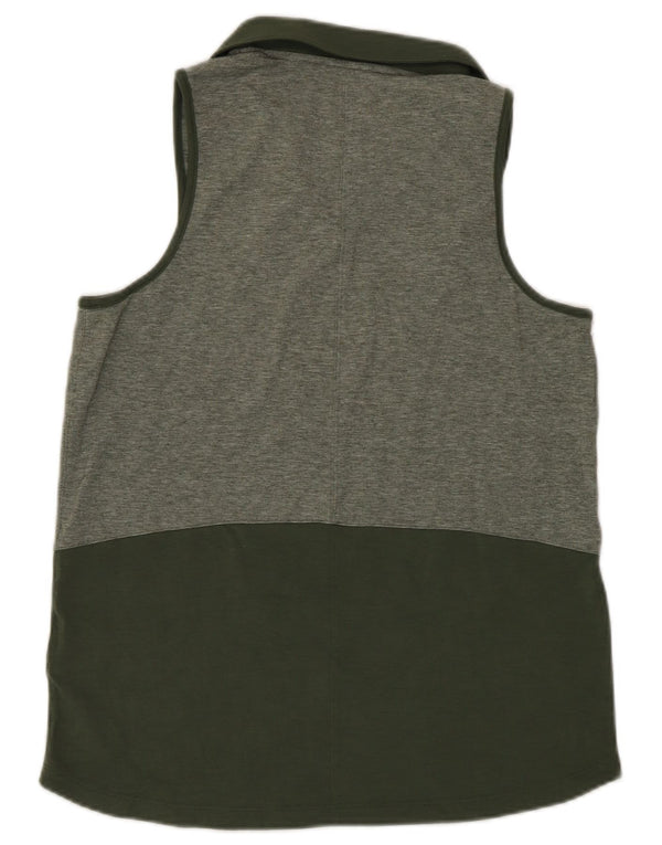 Puma Womens Sleeveless Polo Shirt UK 10 Small Green Colourblock Polyester