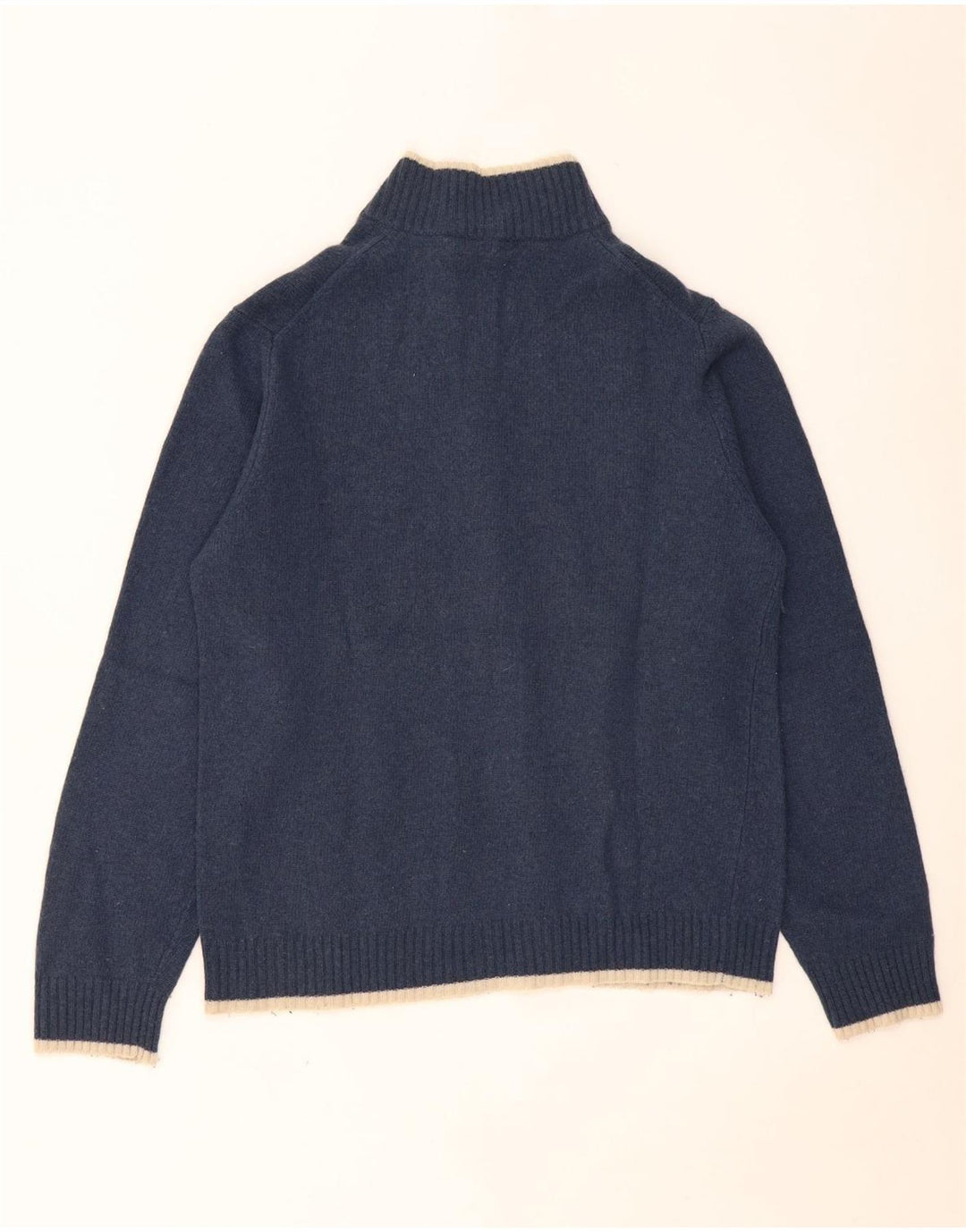 Sergio Tacchini Womens Cardigan Sweater UK 16 Large Navy Blue Lambswool