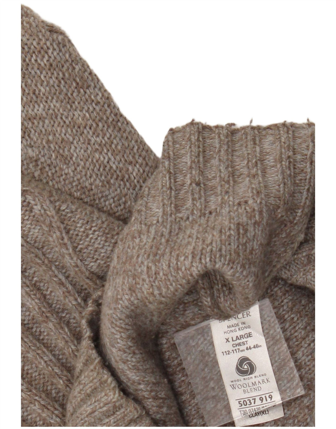 Marks & Spencer Mens Cardigan Sweater XL Brown Wool