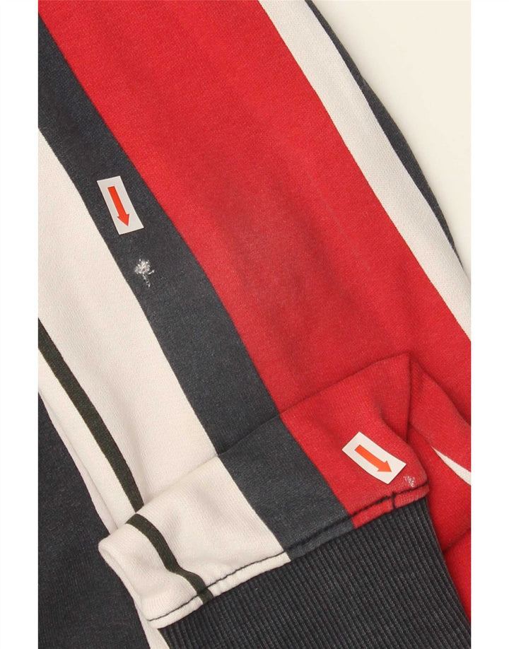 Tommy Hilfiger Mens Hoodie Jumper Medium Multicoloured Striped Cotton