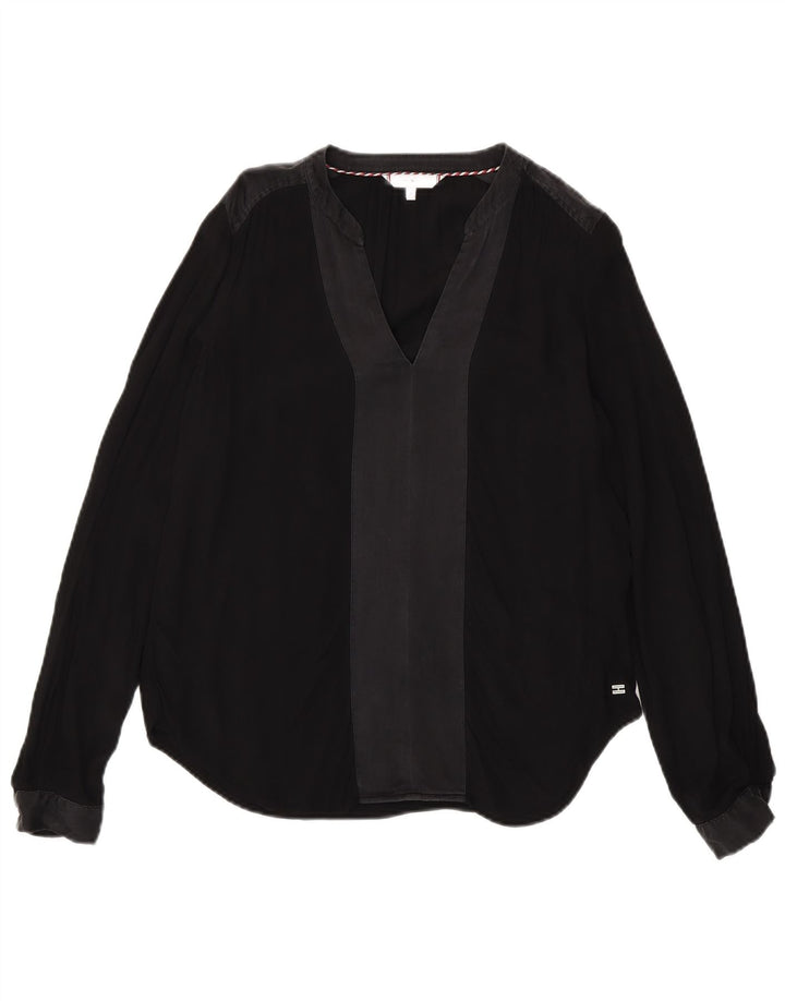 Tommy Hilfiger Womens Oversized Long Sleeve Blouse Top US 4 Small Black