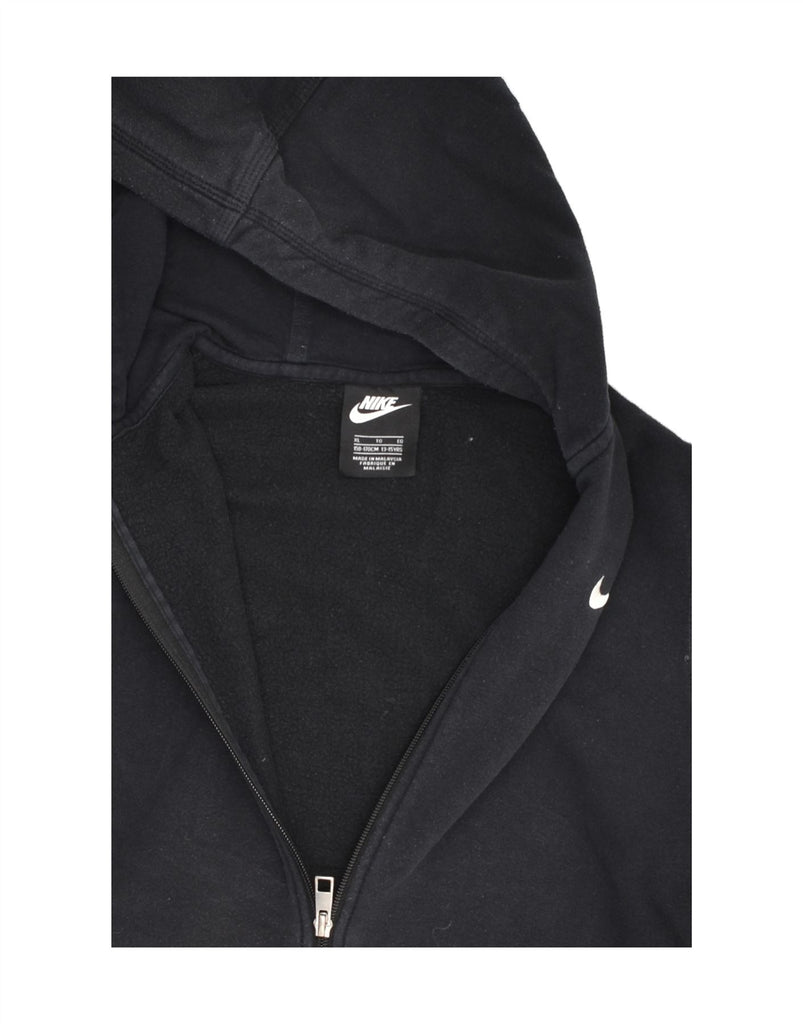 NIKE Boys Zip Hoodie Sweater 13-14 Years XL Black Cotton | Vintage Nike | Thrift | Second-Hand Nike | Used Clothing | Messina Hembry 