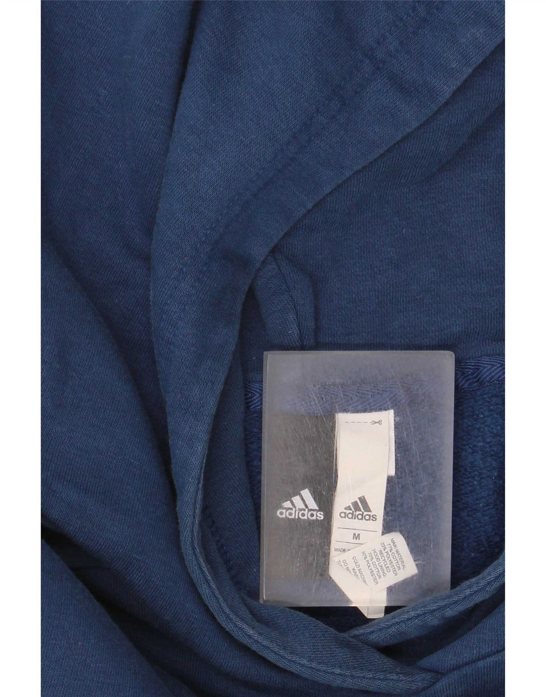 Adidas Mens Graphic Hoodie Jumper Medium Blue Cotton